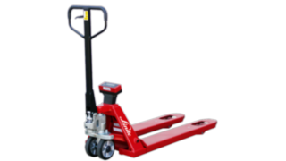 A Linde MH M25 Scale+ típusú alacsony emelésű raklapszállító kézikocsija A Linde MH M25 Scale+ típusú alacsony emelésű raklapszállító kézikocsija