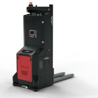 A Linde MH hűtőházi használatra tervezett, automatizált I-MATIC CF elektromos raklapemelője.