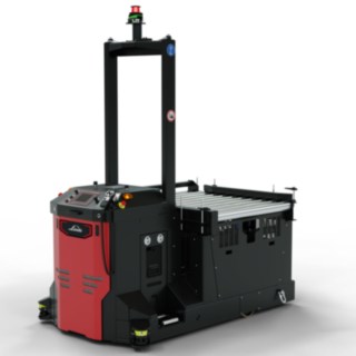 A Linde MH I-MATIC CT core önvezető szállítójárműve, melyet az áruknak a szállítóberendezésekből történő felvételére és szállítására terveztek.