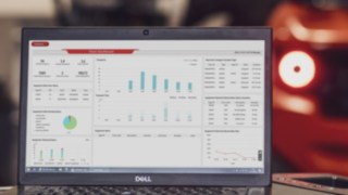Laptop a Linde Warehouse Manager felhasználói felületével