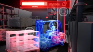 A myLinde ütközésérzékelő funkcióját bemutató animáció