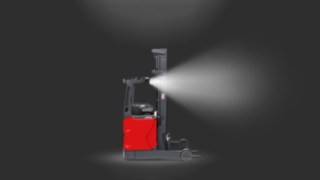 A Linde Anyagmozgatás egy LED-lámpás munkafényszórókkal szerelt tolóoszlopos targoncája. A Linde Anyagmozgatás egy LED-lámpás munkafényszórókkal szerelt tolóoszlopos targoncája.