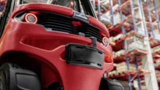 A Linde Motion Detection rendszer ellensúlyos targoncákhoz készült, meglévő flottákra utólag is felszerelhető. A Linde Motion Detection közeli felvételen