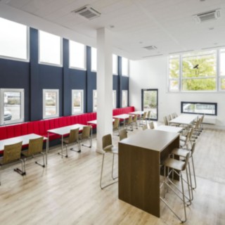 A Linde új épületének belső része A Linde új épületének belső része