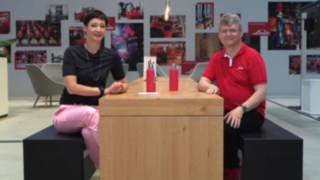 Stefan Prokosch és Kimsy von Reischach a World of Material Handling 2022 kiállításon Stefan Prokosch és Kimsy von Reischach a World of Material Handling 2022 kiállításon